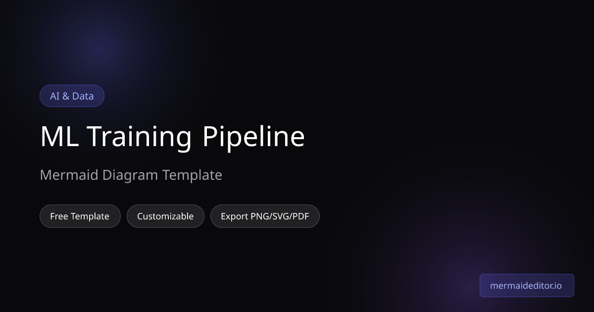 ML Training Pipeline - Mermaid Diagram Template | Mermaid Editor